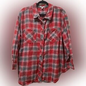 Maurice 2x women’s red plaid flannel